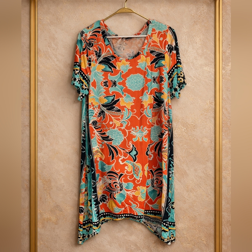 MOA 3xl Multicolor Floral Tunic Top
